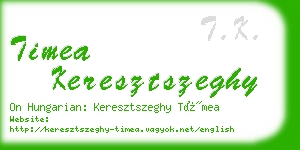 timea keresztszeghy business card